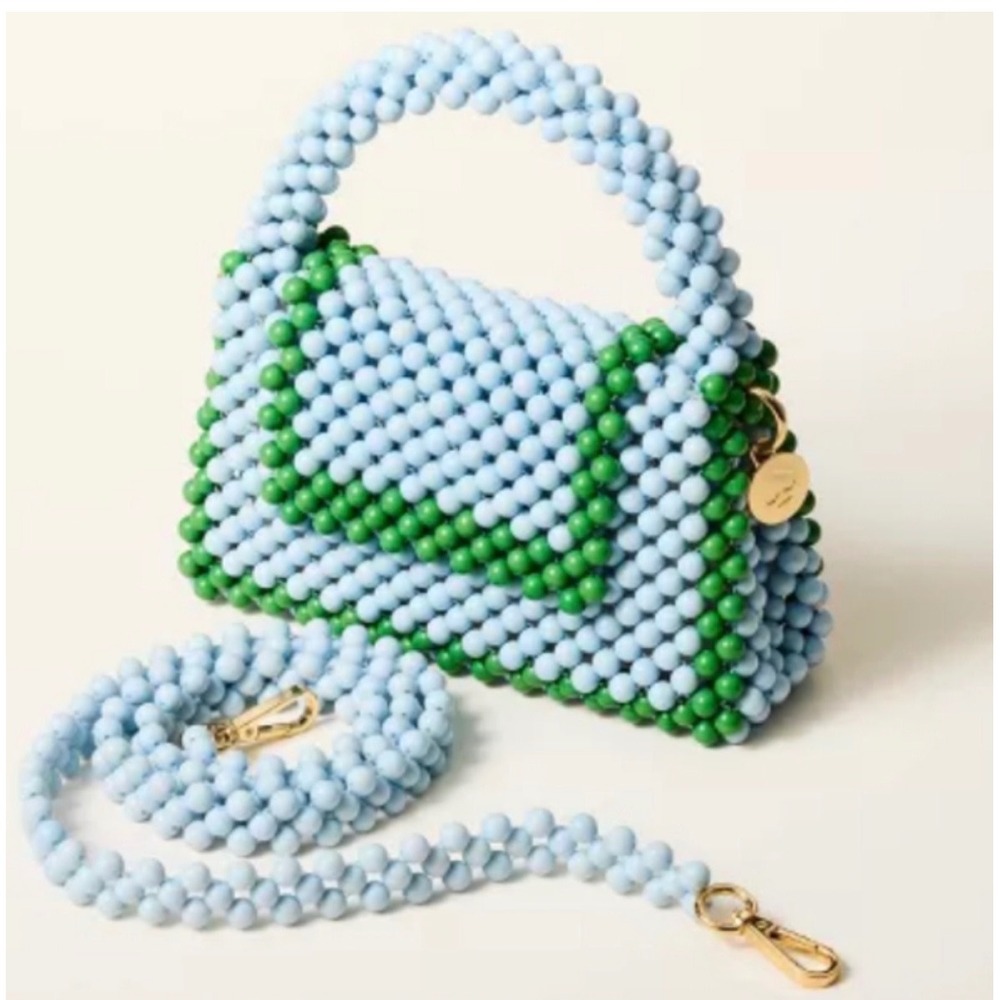 Kate Spade X Target Colorblock Beaded Crossbody Purse Blue Green Bag